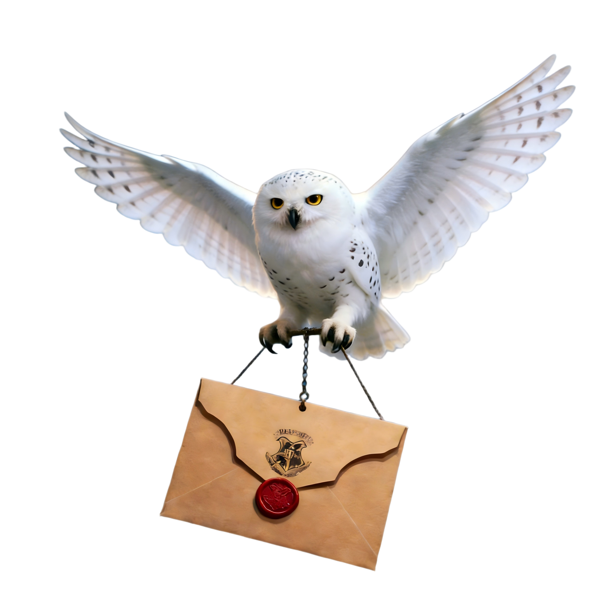 Hedwig delivering a Hogwarts letter